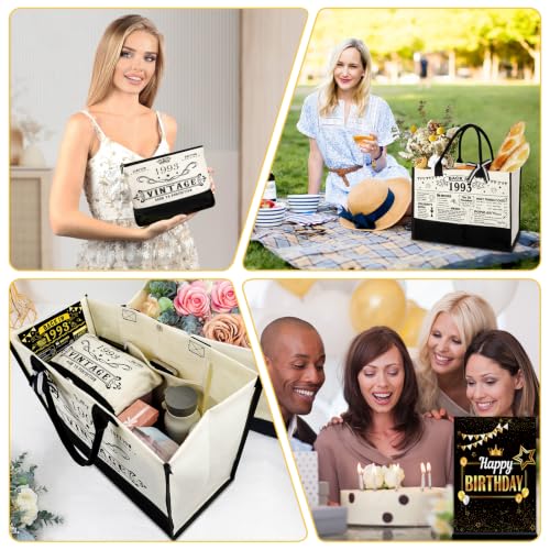 Image of 33rd Birthday Gift for Women-Vintage 1993 Canvas Tote Bag,Makeup Bag,Poster