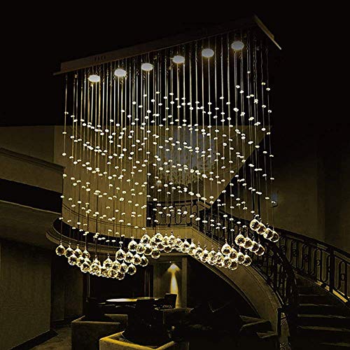 Lustre en cristal moderne à vague, suspension de luxe de 100cm