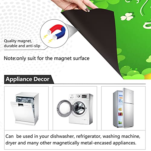 Jumbear St. Patrick's Day Clover Dishwasher Magnet Cover, Reuseable Refrigerator Magnet Cover Decal Fridge Microwave Stickers Hoilday Party Decor, 23 X 26 Inch #TOP1