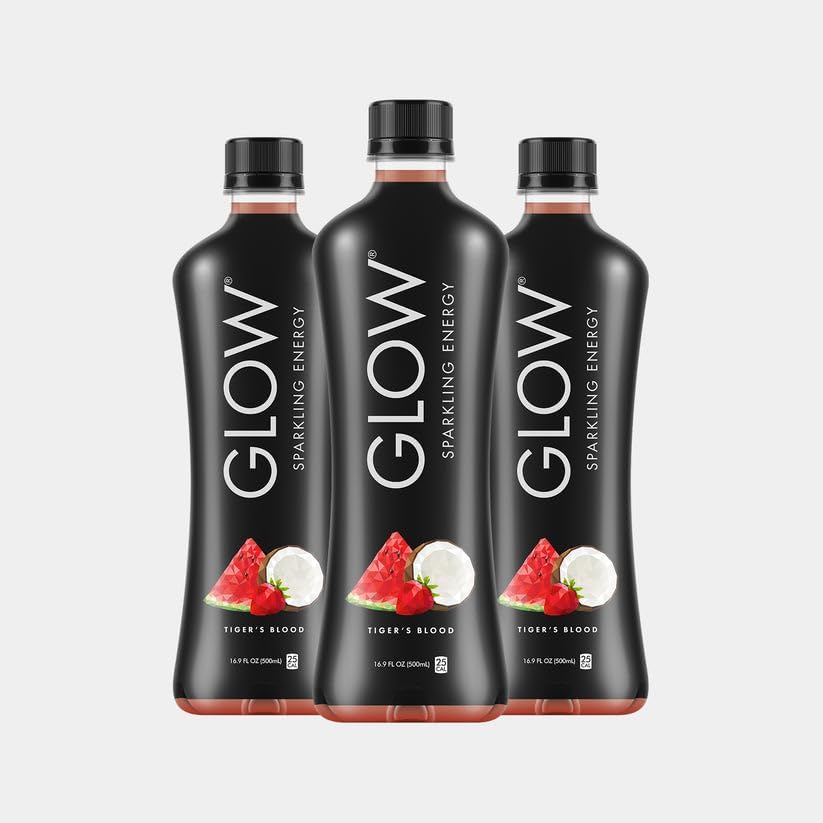 Glow Energy Drink | Vegan | Gluten Free | Non GMO | Tiger’s Blood Flavoured Drink (Pack of 3)