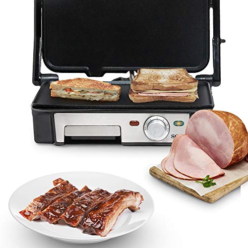 SOGO Plancha Grill - Placas Lisas Antiadherentes 28x22 cm