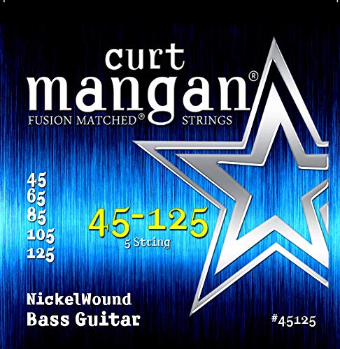 Curt Mangan 45-125 Nickel Wound 5-String Bass Bass Guitar Strings