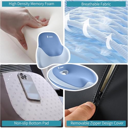 Image of FLORICH Seat Cushion Lumbar Support Pillow for Office Chair, Car Lower Back Support, Ergonomic Desk Chair Pillow for Butt and Back Support of Memory Foam Seat Pad(Blue)