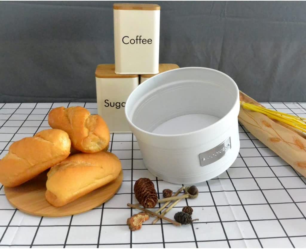 OLOTU Magazzinaggio Portapane in Metallo, portapane Rotondo Multifunzionale per spuntini Alimentari, Decorazione per la Colazione, Cestino per Il Pane Bianco con Coperchio Cestino del Pane