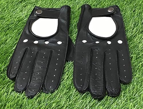 Image of Aim Emporium Men's and Women's Genuine Leather Cycling Gloves Car Driving Riding Motorcycle Leather Pure Gloves Anti-Slip (XL)