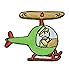 Produktbild alles-meine.de GmbH Helikopter - 5,5 cm * 4,5 cm Bügelbild - Aufnäher Applikation Flugzeug Hubschrauber für Kinder / Jungen