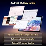 Tablet 10 Inch, 2026 Android 16 Tablets with Keyboard, 18GB+128GB, 2TB Expand, Widevine L1 Compatible Octa-Core Android Tablet with 5G WiFi, 1080P Display, 6000mAh, AI Camera, OTG, 4 Years Warranty