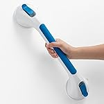 TAILI Shower Grab Bar Glow in The Dark, 16.8 in Grab Bars for Bathtubs, Shower Handles Bath Rails for Seniors and Elderly, Bathroom Safety Grip Removable No Drilling Waterproof Blue
