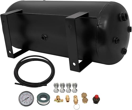 Miniatura 2 de Tanque de compresor de aire de 8 puertos de 5 galones (18 litros), repuesto de 151 PSI para suspensión de aire de coche, bocina de tren