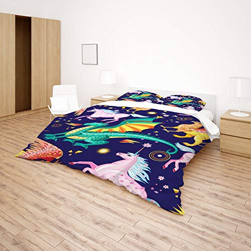 Housse de couette microfibre souple parure lit king colorée