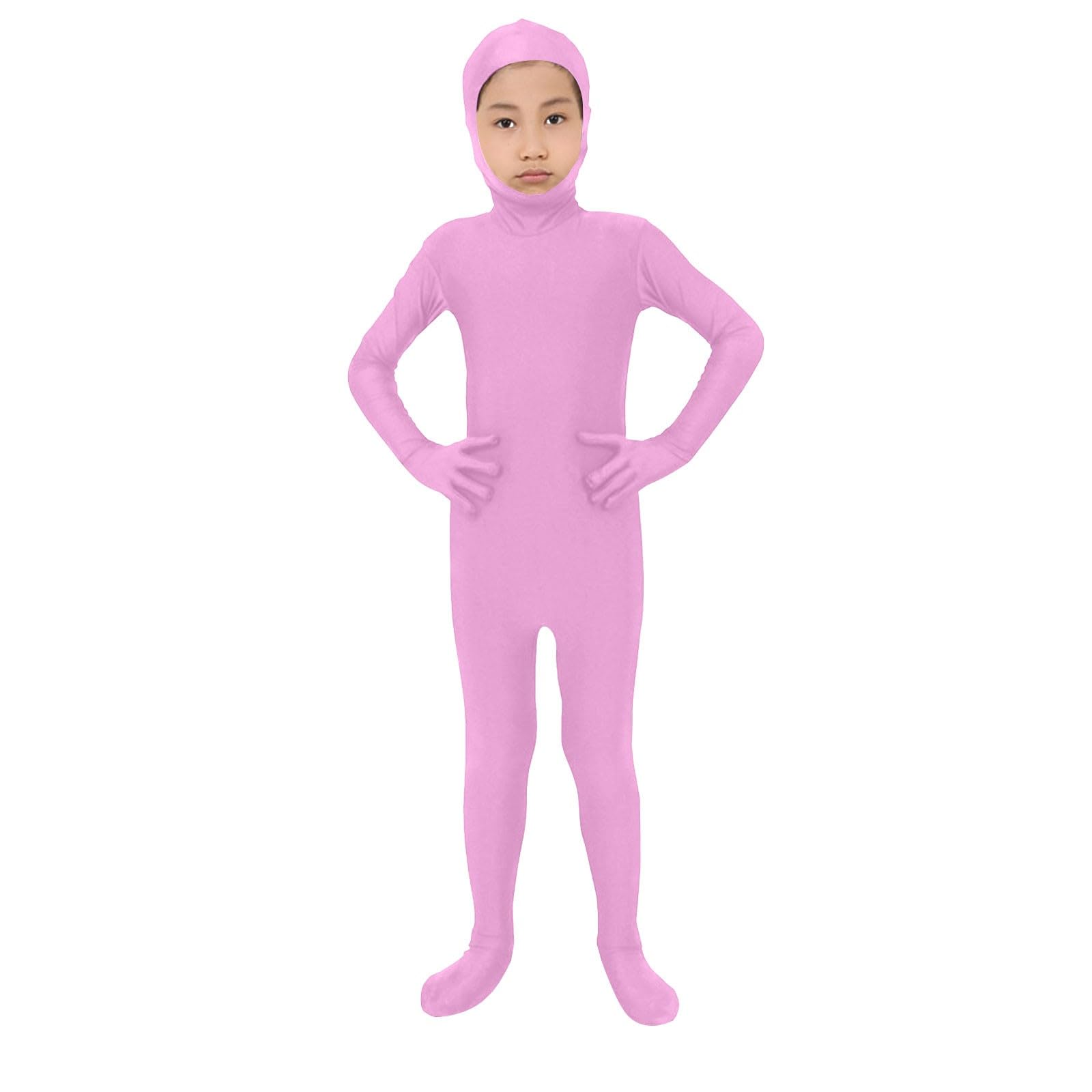 Morph Suits for Adults and Kids Unisex Stealth Suits for Stage Performance and Costume Events Dress Full Body Morph Suits Jumpsuits for Boys Girls Cosplay Costume Orange (2-Pink, L)