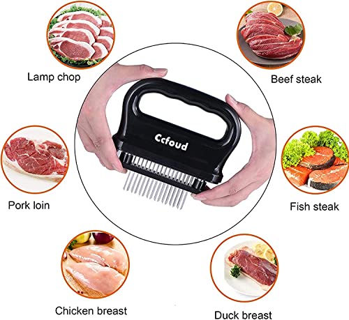 Meat Tenderizer, 48 Stainless Steel Ultra Sharp Needle Blade Tenderizer For Tenderizing Steak, Beef With Cleaning Brush,Durable Baking Kitchen Accessories By Ccfoud #TOP1