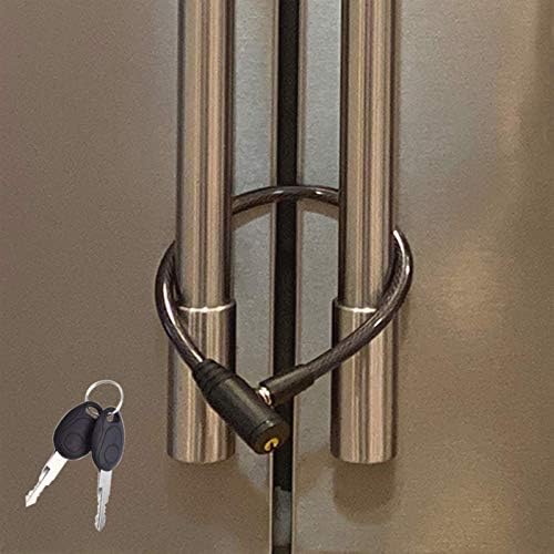 Urban August Original Fridge Lock Cupboard Locks with Key - French-Door Cabinet Lock for Kids Adult Safety - Multifunctional Cable Outdoor Bike Stroller Helmet Refrigerator Lock (1 Pack)
