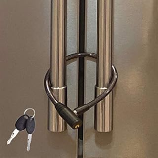Urban August Original Fridge Lock Cupboard Locks with Key - French-Door Cabinet Lock for Kids Adult Safety - Multifunctional Cable Outdoor Bike Stroller Helmet Refrigerator Lock (1 Pack)