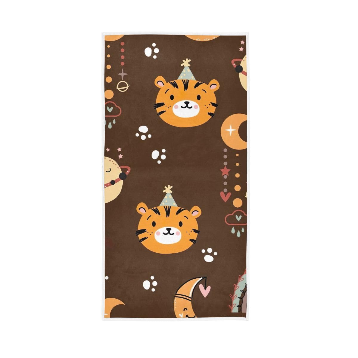 HUYGD Cute Planet Boho Hand Towels, Lightweight Towels for Bathroom, Gym, Hotel, Spa 15 x 30 Inches