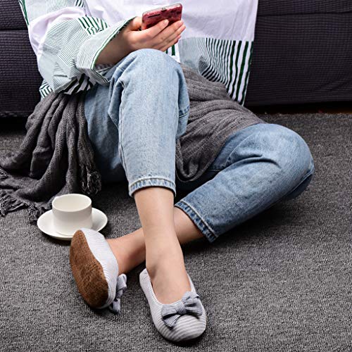 Image of Panda Bros Women's Ballerina House Slippers,Anti-Skid Comfy Warm Ballet Style Slippers