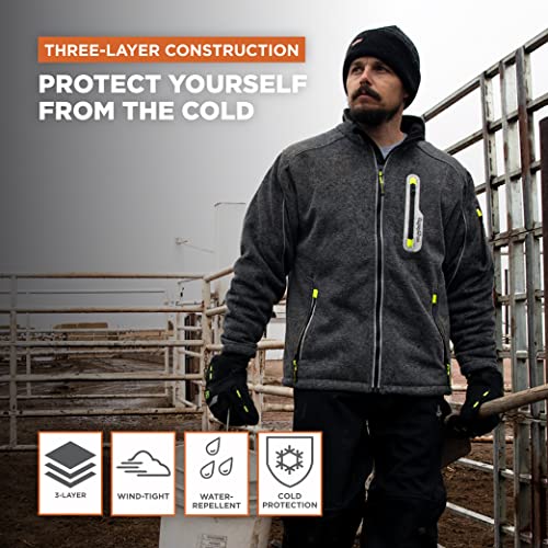 RefrigiWear Fleece Lined Extreme Sweater Jacket with Reflective Piping4