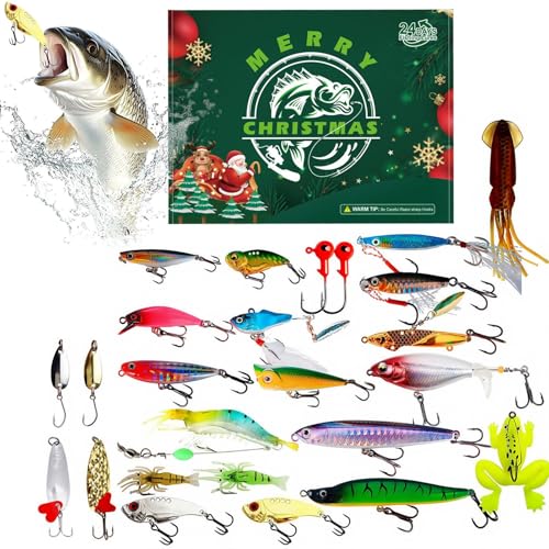 Calendrier de l'Avent de Noël pour pêcheur : cadeau idéal homme et ado