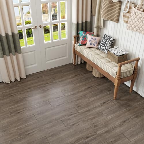 Dalles de sol vinyle marron clair auto-adhésives CRE8TIVE 24 pièces