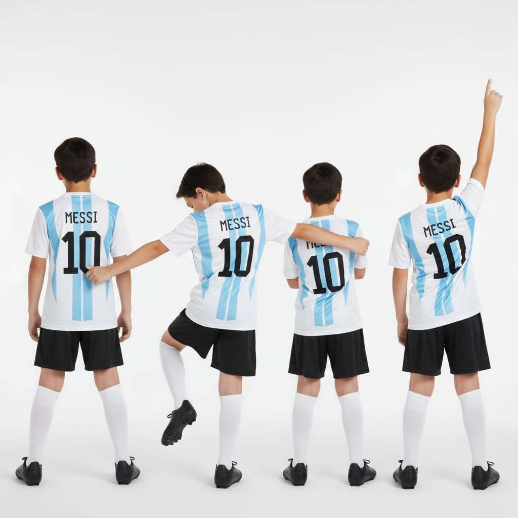 Clothing Accessories Sport Specific Clothing American Football Boys Jerseys Messi 10 8001 VG43 Blue White S 4