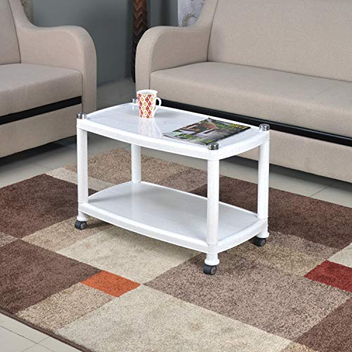 Nilkamal CENTBL5 Contemporary Center Trolley Coffee Table/Tea Table/Teapoy for Home/Living Room/Office & Outdoor. (Plastic)