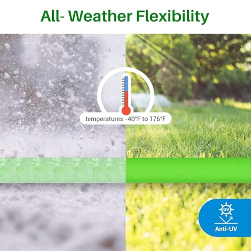 Image of ecofynd 30 Meter /100 Feet, 1 /2 Inch Flexible PVC Green Water Pipe, Heavy Duty Long Pipes with Hose Connectors & Clamps, Home Garden, Car Wash, Floor Clean, Park Cleaning, Outdoor Indoor