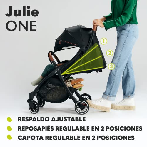LIONELO Julie One - Cochecito ligero (0-22 kg), ultra compacto, plegable con un solo gesto (0-22 kg), bolsa de transporte, reposapiés respaldo, ajustable hasta la mosquitera - imagen 4