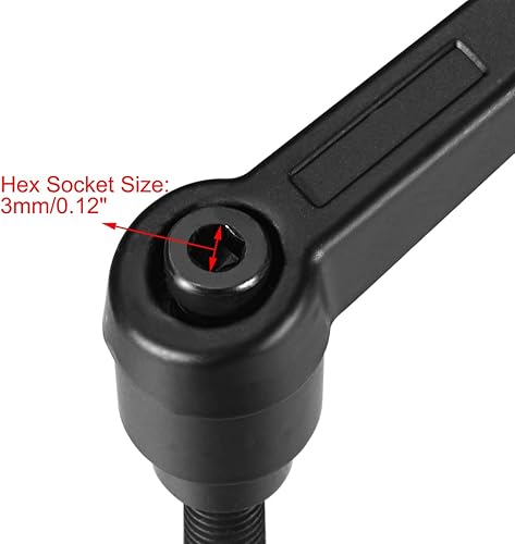 Miniatura 31 de uxcell - Juego de 2 tiradores ajustables de palanca de sujeción con botón macho roscado Negro -,Naranja,https:/ www.Yaxa/dp/undefined