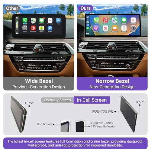 Pantalla táctil CarPlay Android Auto 12.3" para BMW Serie 5 G30 miniatura 6