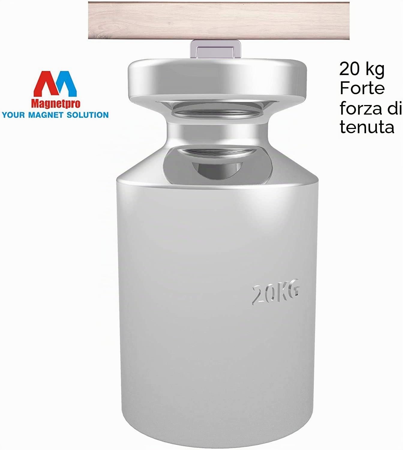 Magnetpro 8 pezzi Magneti rettangolari 20 kg forza 40 x 13,5 x 5 mm con foro svasato e capsula, magnete con base per uso domestico e industriale con viti