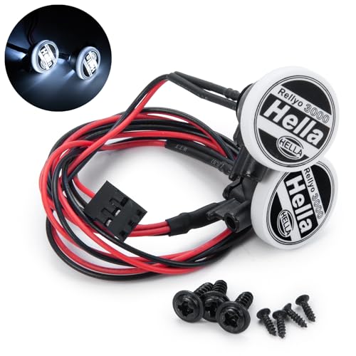 Zolikar RC Round Light Headlight Spotlight LED Light Bar 2PCS for 1/10 RC Crawler Car TRX4 TRX6 SCX10 90046 Upgrades