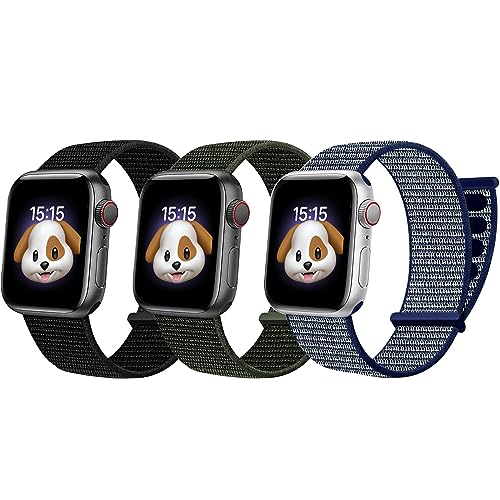 BlackPro Apple Watch-armband för barn, ventilerande, mjukt nylonband för pojkar och flickor, kompatibelt med Apple Watch Series 7/6/5/4/3/2/1/SE, 38 mm, 40 mm, 41 mm, 42 mm, 44 mm, 45 mm, 42/44/45mm,