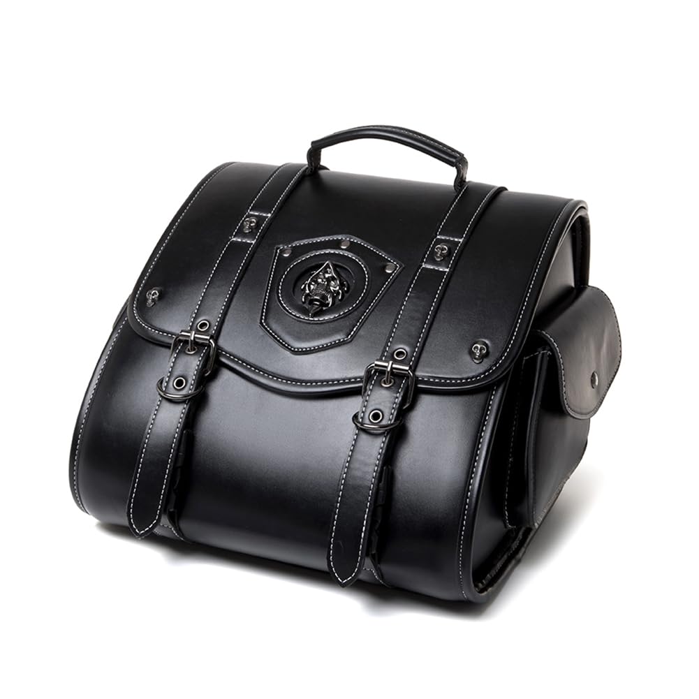 MOOWI Motorcycle Tail Bag for Vespa 946 Snake 150 2025, Motorcycle Saddle Bag Waterproof Leather Rear Seat Luggage Bag Tail Box Top Bag