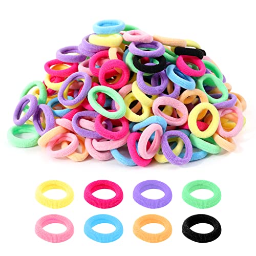 Hanyousheng 200 Pcs Baby Hair Bands Multicolor Toddler Hair Bobbles Baby Hair Bobbles Toddler Hair Bands Seamless Elastic HairBands BabyHair Ties for BabyGirls Kids Toddlers
