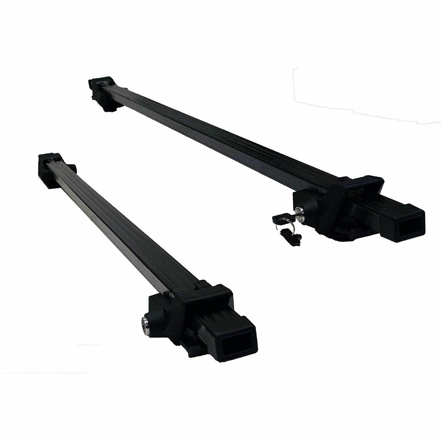 Summit SUM-001 Barre de Toit pour Voitures avec Rails, Acier Noir