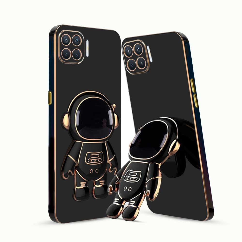 KARWAN®️ 3D Astronaut with Folding Stand Back Cover Case Compatible for Oppo F17 Pro | Slim electroplated case | Stand case | Soft TPU | Space Astro Theme | Camera Protection-Black (B0C242B3S1) Amazon Price History, Amazon Price Tracker
