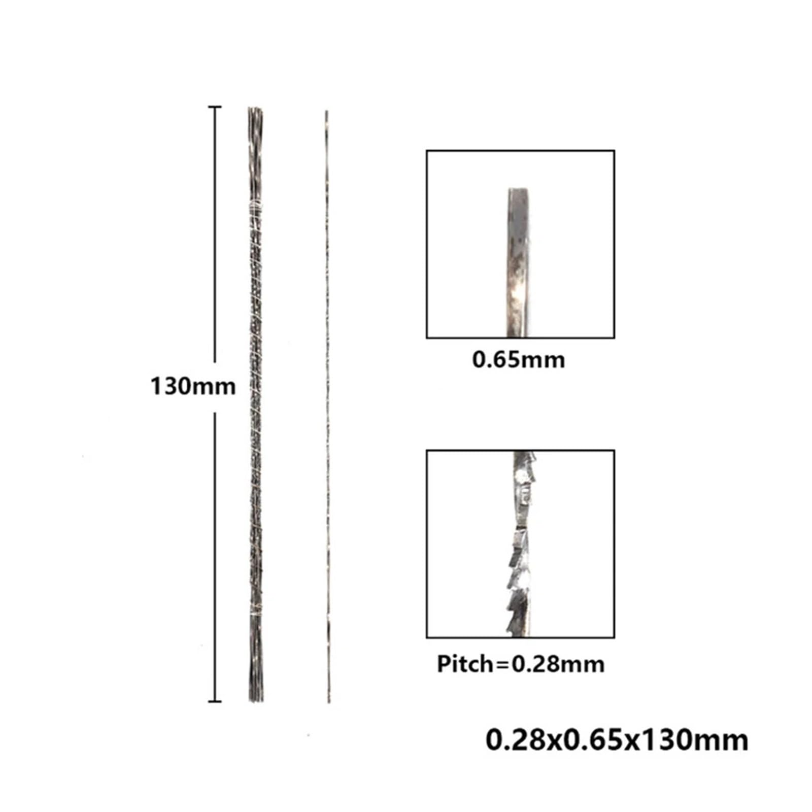 144 szt. Brzeszczoty do pił spiralnych Zęby z drutu spiralnego do cięcia(130mm*0.8mm)