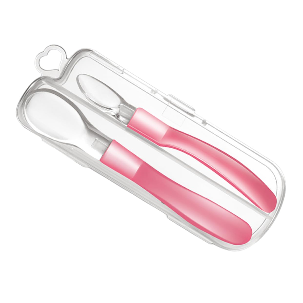 HANABASS First Spoon Feeding Set Silicone Boys and Girls Training Spoon Safe Baby Tableware Nonslip Handle