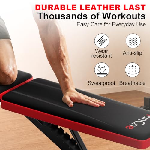 Image of FitinOne Adjustable Folding Weight Bench for Home Gym, 660 lbs Capacity Multi-Functional Workout Bench Sturdy Durable for Full Body