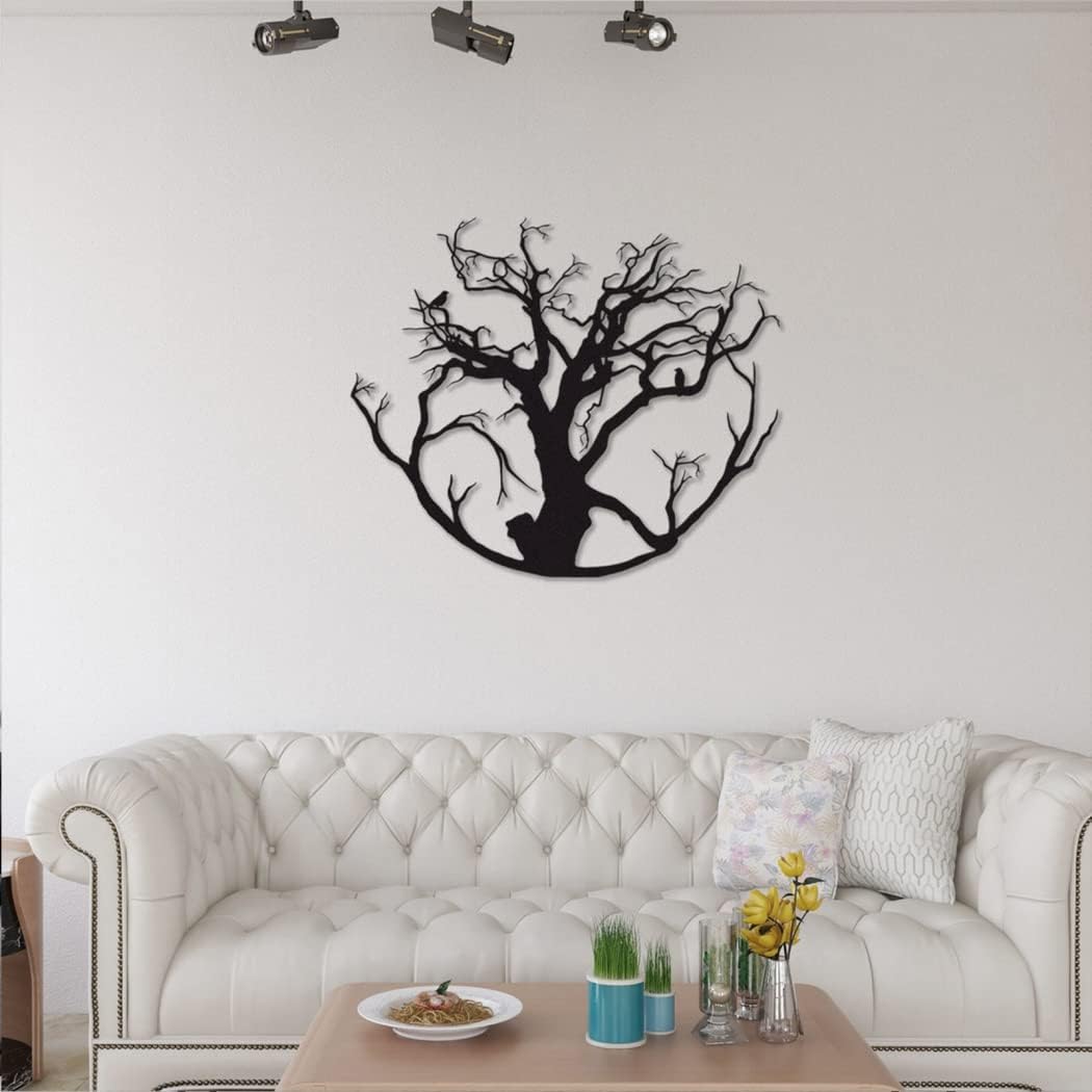DHHZRKJ Ramas de árbol Creativas, decoración de Pared de Metal para el hogar, Arte de Pared geométrico, Colgantes de Silueta de árbol de la Vida, para Todo tu hogar