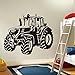 SLQUIET DIY Ferme Conducteur Tracteur Sticker Mural Pépinière Enfants Chambre de Bande Dessinée Tracteur Camion Véhicule Véhicule Sticker Mur Salle De Jeux Vinyle Décor Autocollant Orange 68cm X 56cm