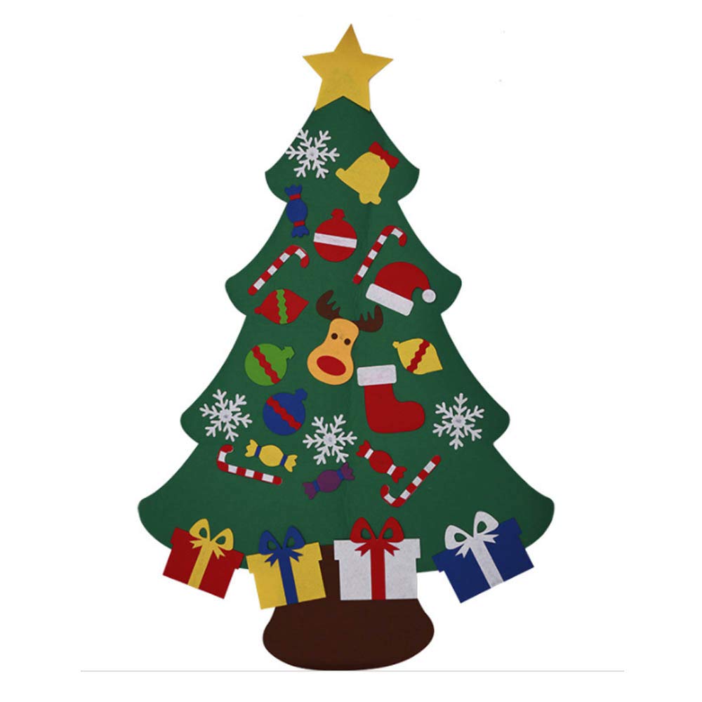 Christmas Tree DIY Felt Set Detachable Ornaments Door Wall Hanging Decorations Craft Activities Kits Xmas Gifts Toys for Kids