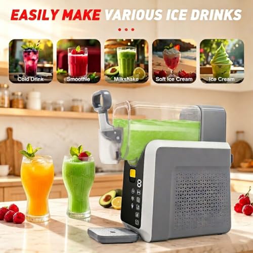 Image of HRVEOCEI Countertop Slushie Machine for Home, No Ice Needed Slushy Maker, Frozen Drink Machines with LED Display, Ice Cream Slushy Machine for Supermarket Bar Summer Party