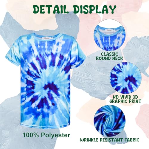 Image of Boys Tie Dye Shirts 3-12 Years Hippies Crewneck Kids Short Sleeve Tee