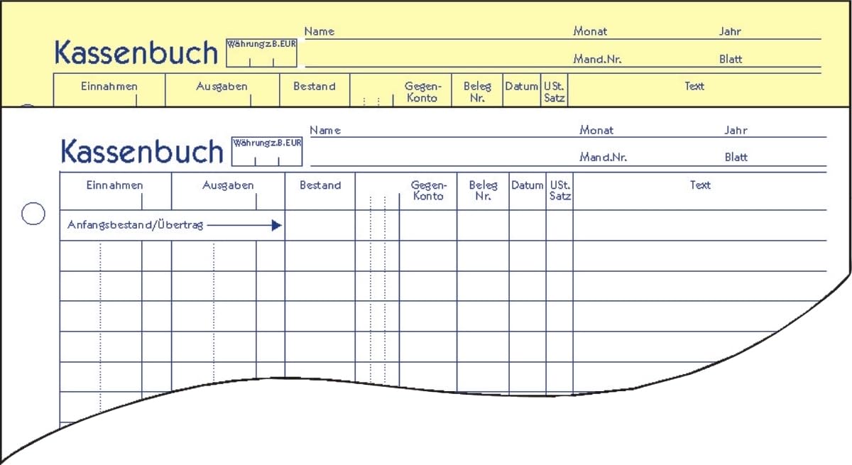 AVERY Zweckform 5 x Formularbuch Kassenabrechnung A4 selbstdurchschreibend VE=2x40 Blatt