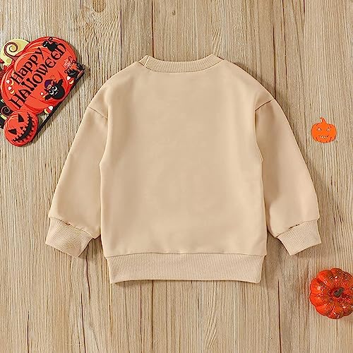 Image of Baby Boy Girl Pumpkin Sweatshirt Tops Toddler Halloween Outfit Long Sleeve Crewneck Pullover Sweater Shirt Fall Clothes