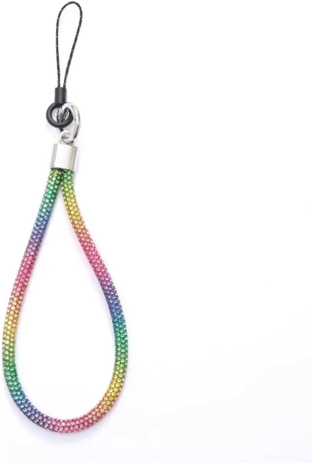 Phone Lanyard 10pcs Mobile Phone Charm Lanyard Diamond Crystal Wrist Straps Keychain Hanging Antilost Rope Universal for Women And Men(White)