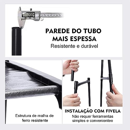 Arara Organizador De Roupa Cabideiro Guarda Sapateira Cabide Multiuso Cor:Preto