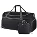 OXA Lightweight Foldable Travel Duffel Bag with Shoes Bag, Black
