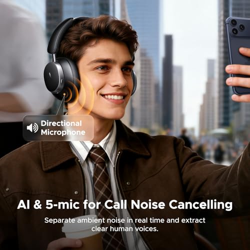 UGREEN Studio Pro Headphone Wireless Active Noise Cancelling Bluetooth 6.0 Over-ear Earphone with Hi-res LDAC,Hybrid ANC,5 Mic,Clear Call,120H Playtime,Spatial Audio,EQ in App,Dual Link,Music Sharing - Image 6